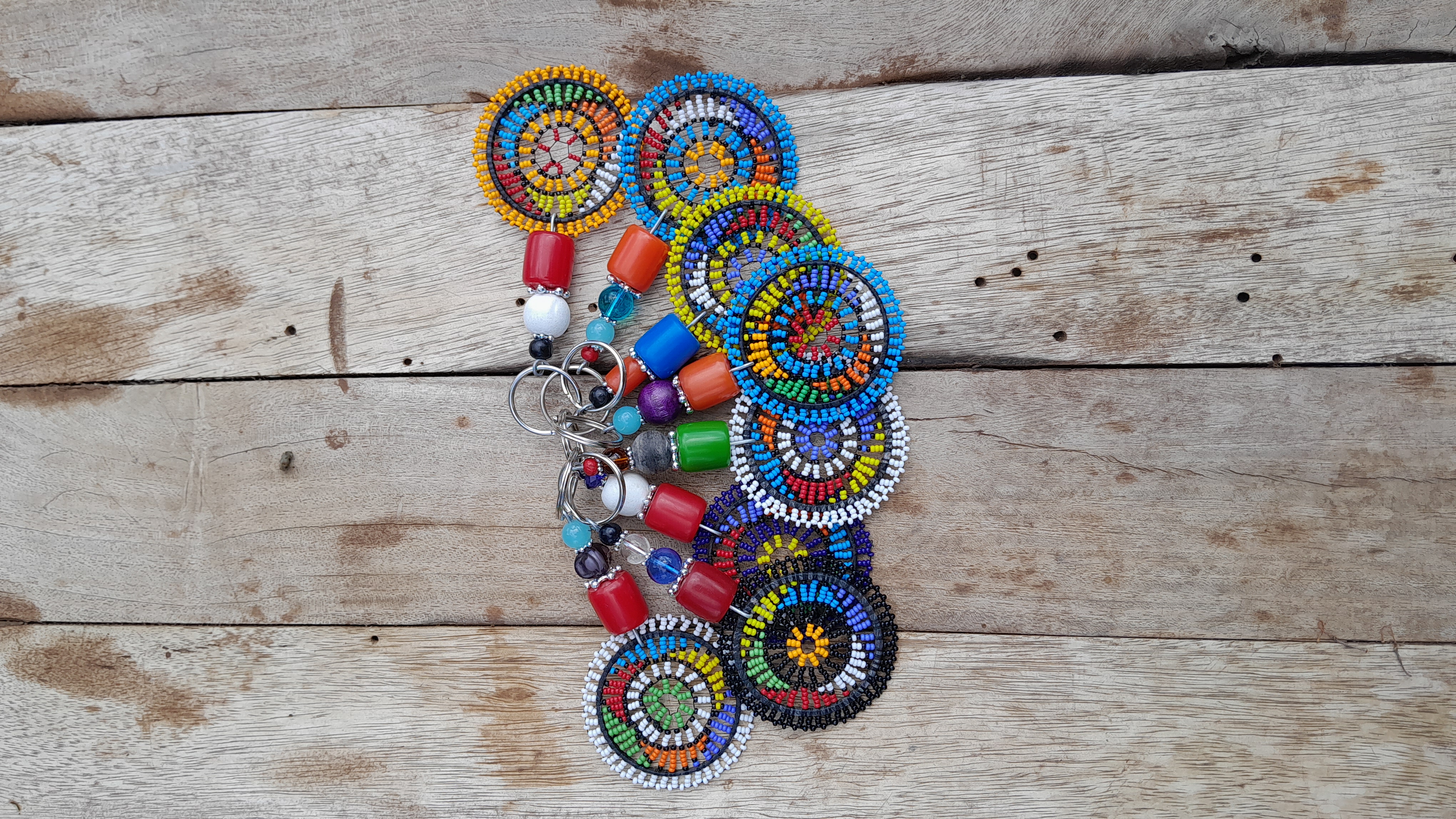 Handmade beaded keyrings and accessories